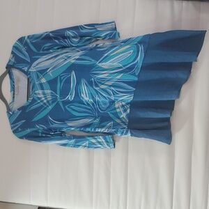 LOGO Layers by Lori Goldstein Printed Knit Tank with Angled Hem NWOT